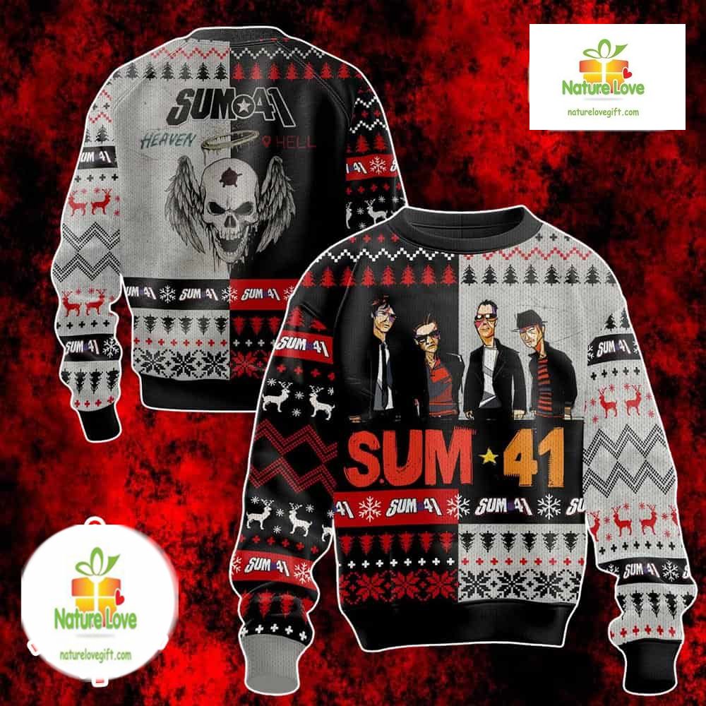 Sum 41 Band Graphic Snowflake Design Ugly Christmas Sweater - Holiday Gift product image