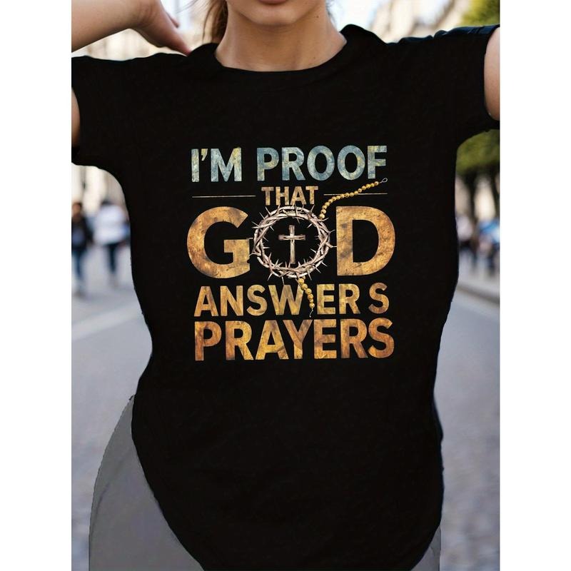 God Answers Prayers" Cotton Casual Crew Neck Short - Adult & Kids T-Shirts, Sweatshirts & Hoodies apparel design preview 1