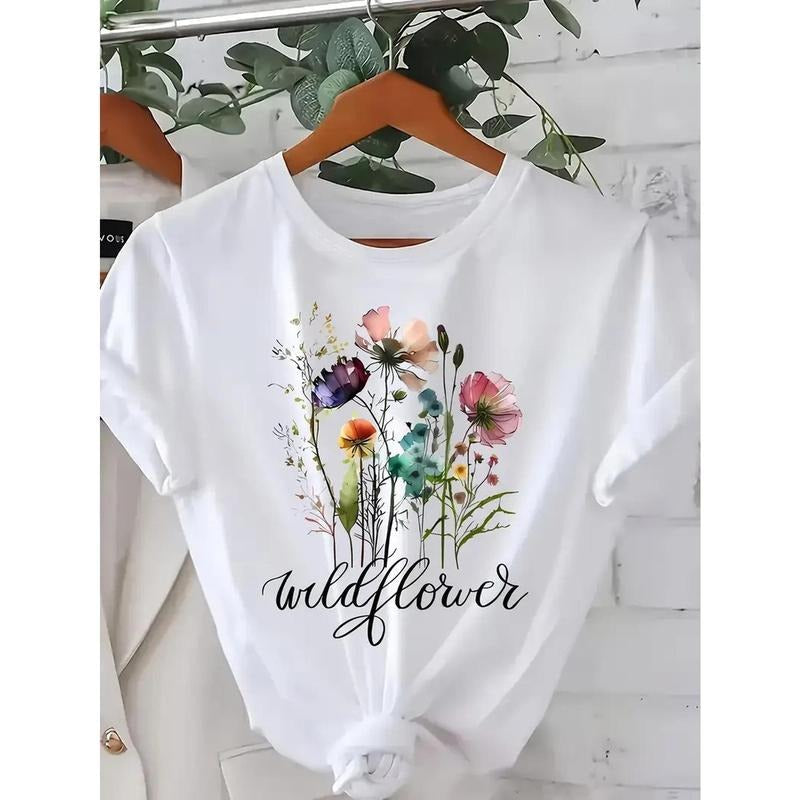 Wildflower Print 100% Relaxed Fit Short Sleeve Top - Adult & Kids T-Shirts, Sweatshirts & Hoodies apparel design preview 1