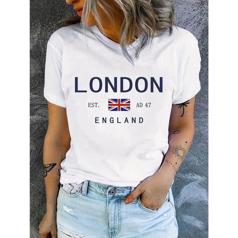 Summer Chic Flag Letter Print Crew Neck Short Sleeve - Adult & Kids T-Shirts, Sweatshirts & Hoodies apparel design preview 1