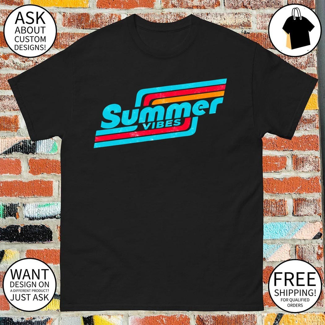 Summer Vibes Beach Typography Trendy Vacation 2026 - Adult & Kids T-Shirts, Sweatshirts & Hoodies apparel design preview 1