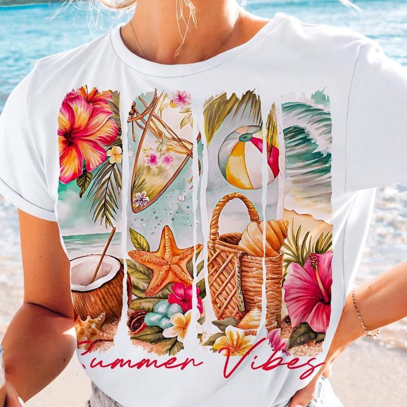 Summer Retro Beach Hello Vacation Tropical - Adult & Kids T-Shirts, Sweatshirts & Hoodies apparel design preview 1