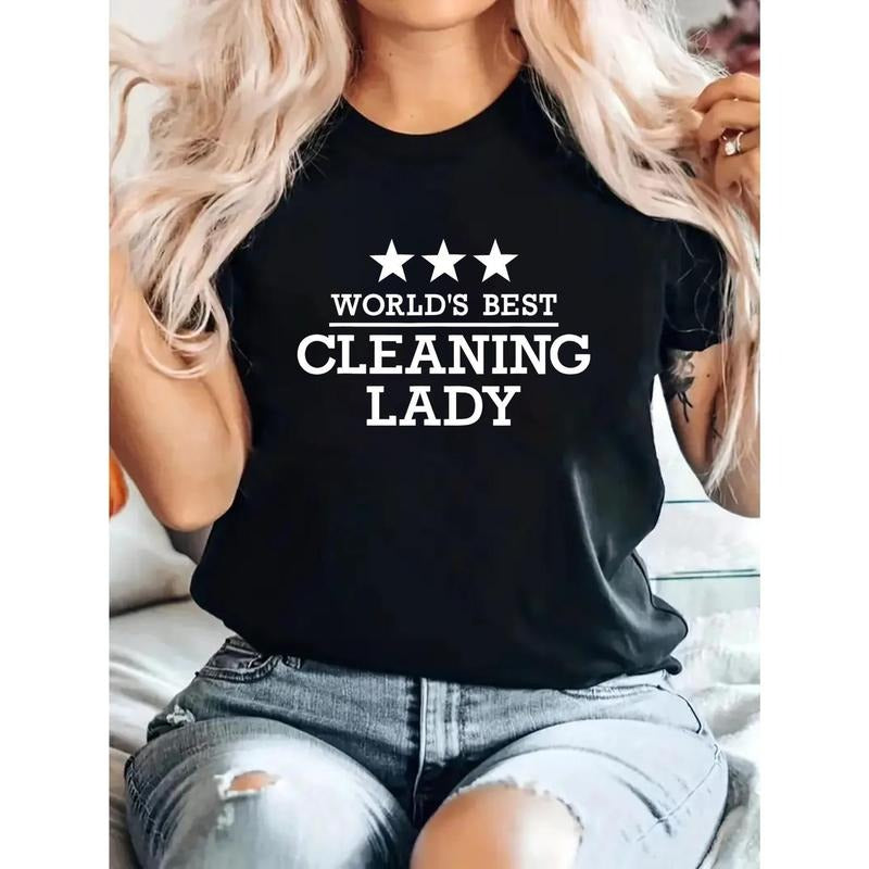 [Gentle] World'S Best Cleaning Lady Round Neck Short - Adult & Kids T-Shirts, Sweatshirts & Hoodies apparel design preview 1