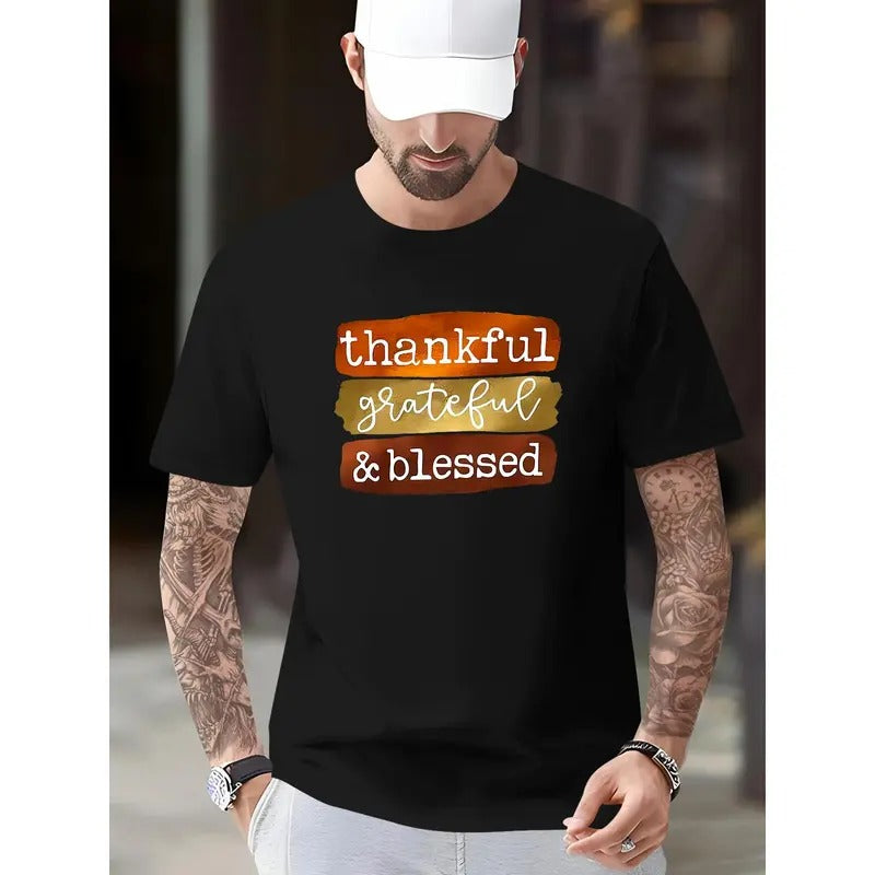 Short Sleeved 'Thankful Grateful Blessed' Casual - Adult & Kids T-Shirts, Sweatshirts & Hoodies apparel design preview 1