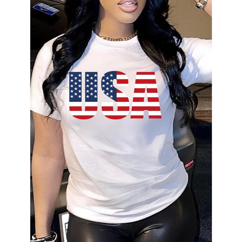 Patriotic USA Flag Print Casual Crew Neck Short - Adult & Kids T-Shirts, Sweatshirts & Hoodies apparel design preview 1