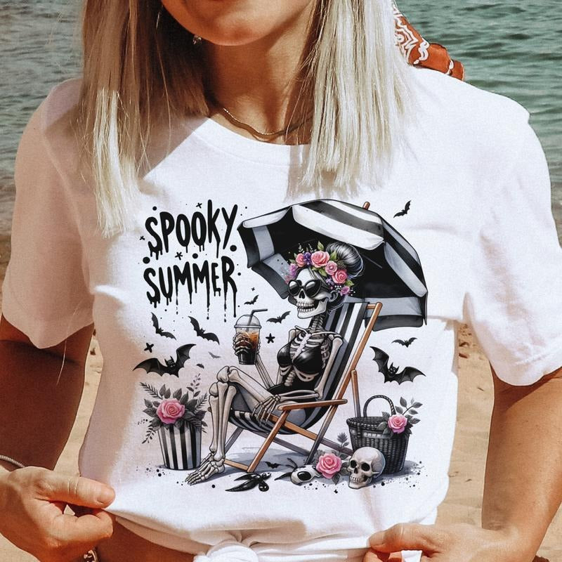 Summerween Skull Summer Watercolor Ice Cream I'M - Adult & Kids T-Shirts, Sweatshirts & Hoodies apparel design preview 1