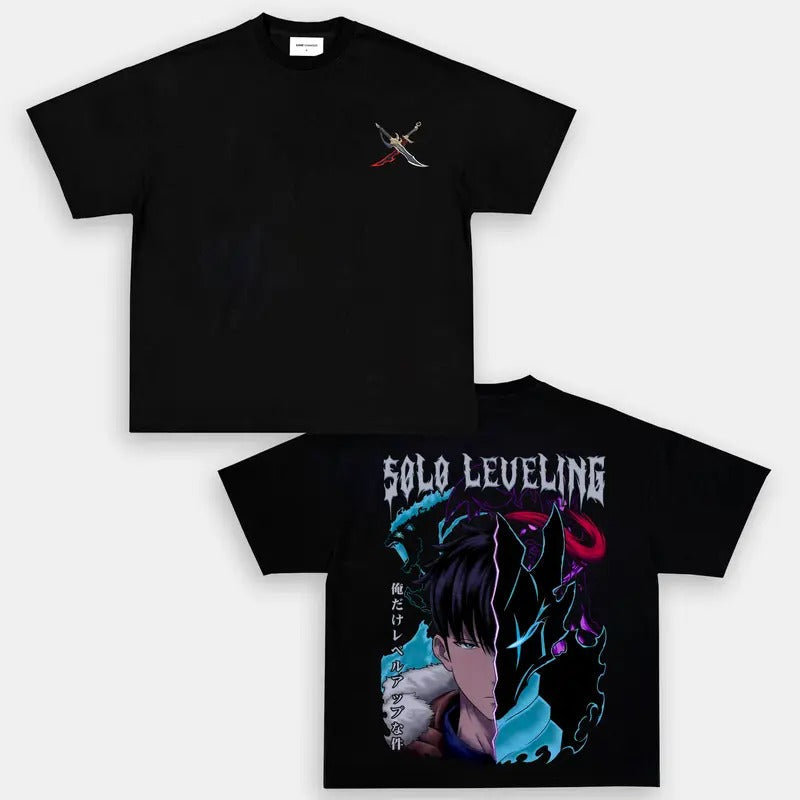 Sung Jin Woo X Solo Leveling Anime Manga Heavy Cotton - Adult & Kids T-Shirts, Sweatshirts & Hoodies apparel design preview 1