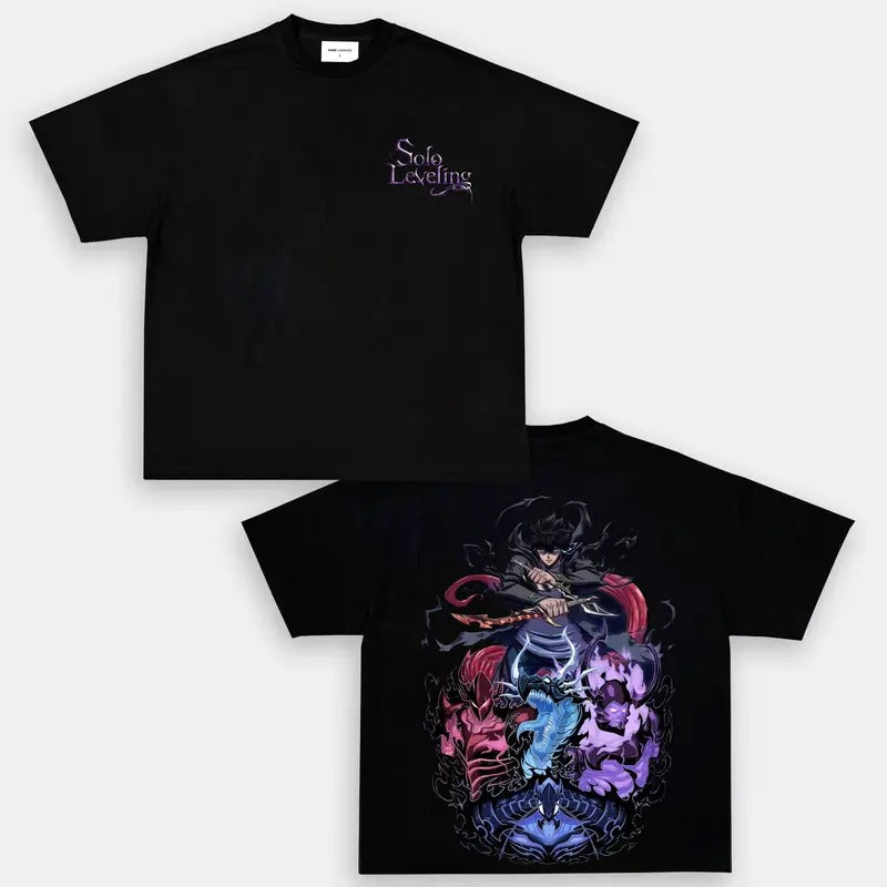 Sungg Jin Woo X Solo Leveling Anime Manga Heavy - Adult & Kids T-Shirts, Sweatshirts & Hoodies apparel design preview 1