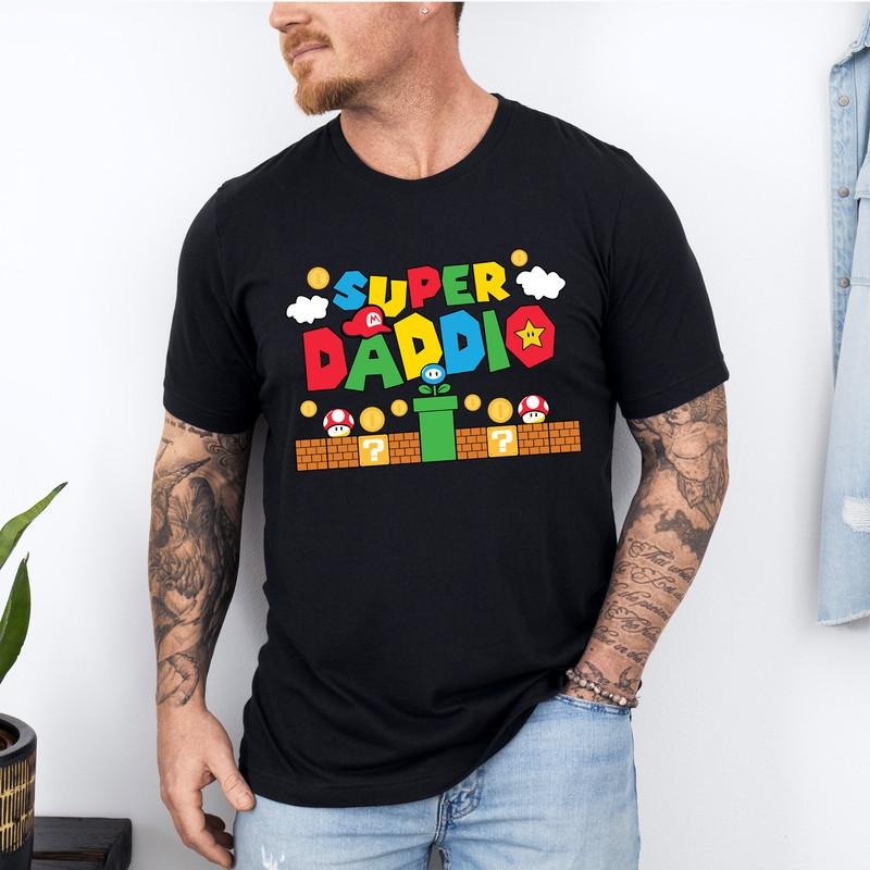 Super Daddio Funny Retro Cool Dad Video Game Inspired - Adult & Kids T-Shirts, Sweatshirts & Hoodies apparel design preview 1