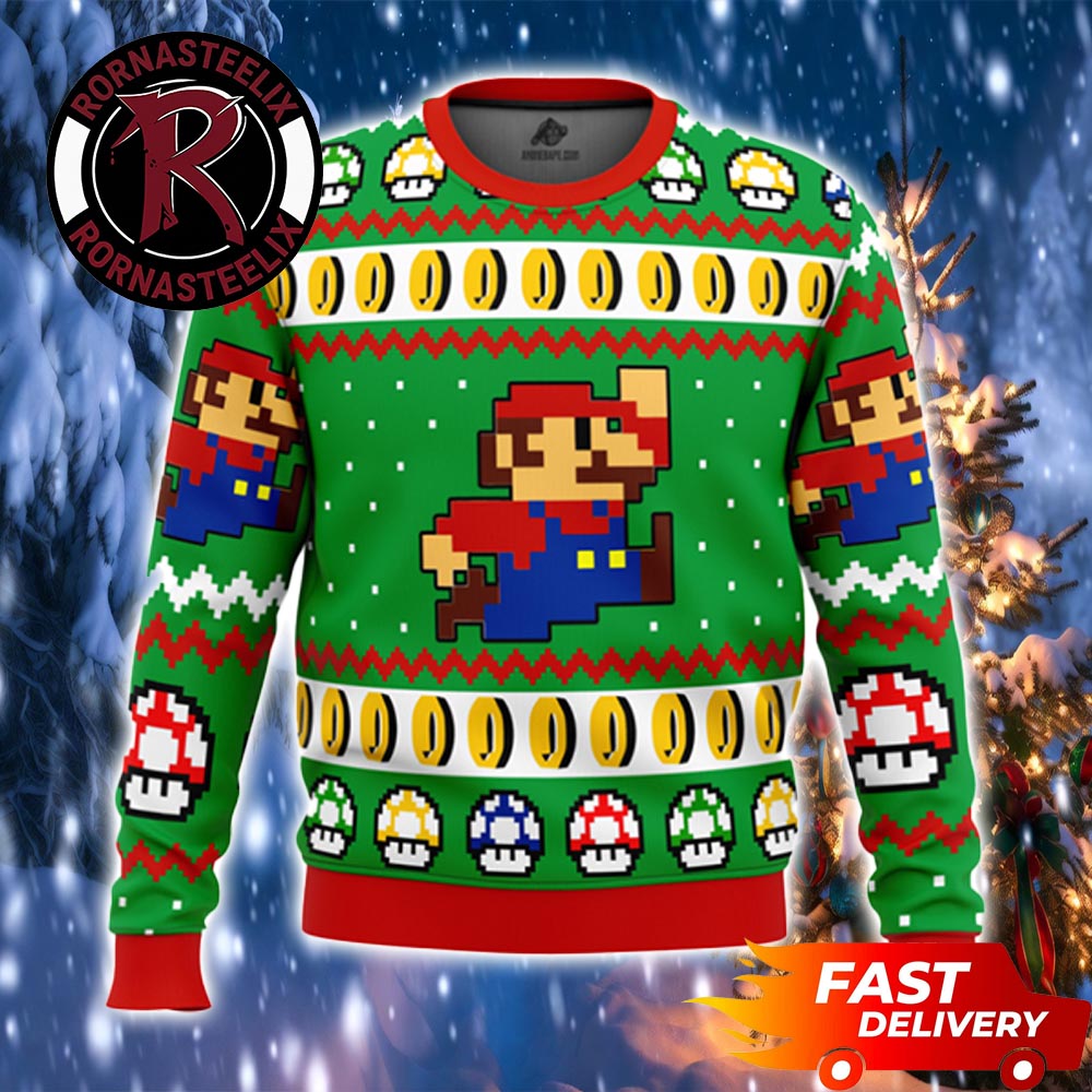 Super Mario 2D Game Nitendo Gift Super Mario Ugly Christmas Sweater - Gift Idea product image