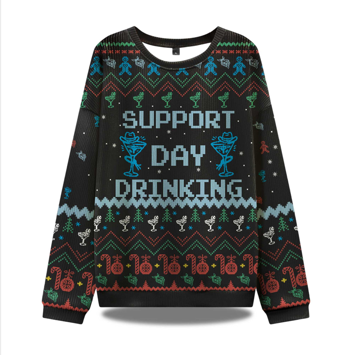 Support Day Drinking Ugly Christmas Sweater - Holiday Gift product image