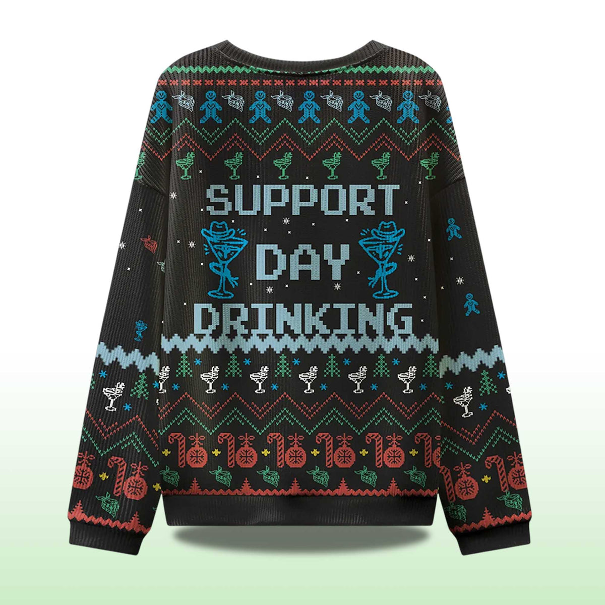 Support Day Drinking Ugly Christmas Sweater - Holiday Gift product image 4