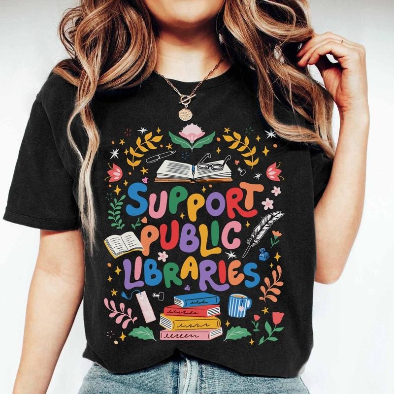 Support Public Libraries Read Banned Books Book Nerd - Adult & Kids T-Shirts, Sweatshirts & Hoodies apparel design preview 1