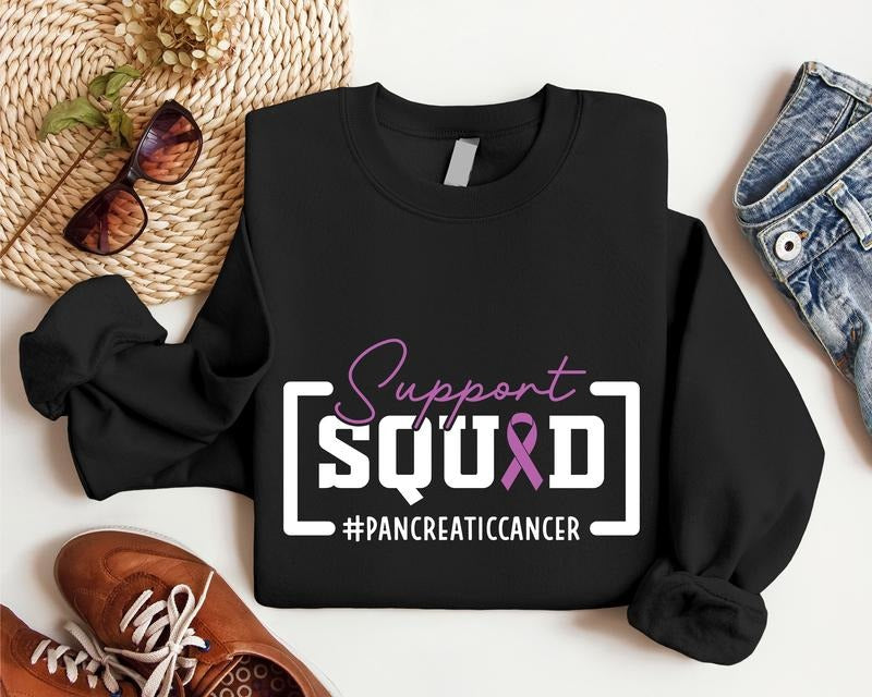 Support Squad Pancreatic Cancer Matching Fighters - Adult & Kids T-Shirts, Sweatshirts & Hoodies apparel design preview 1