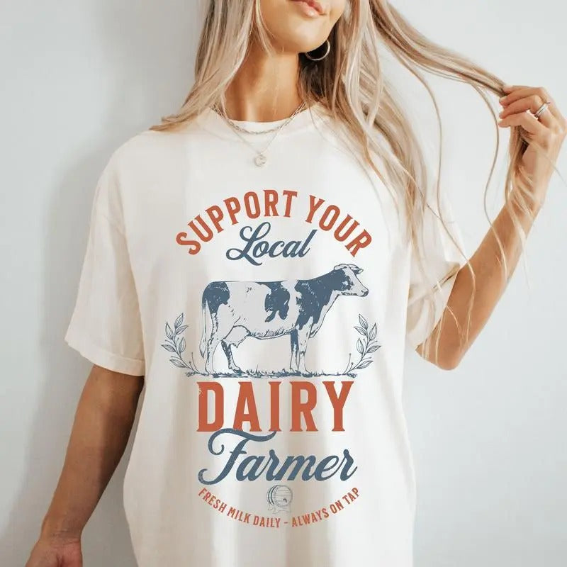 Support Your Local Dairy Farmer Eat Breastfeeding - Adult & Kids T-Shirts, Sweatshirts & Hoodies apparel design preview 1
