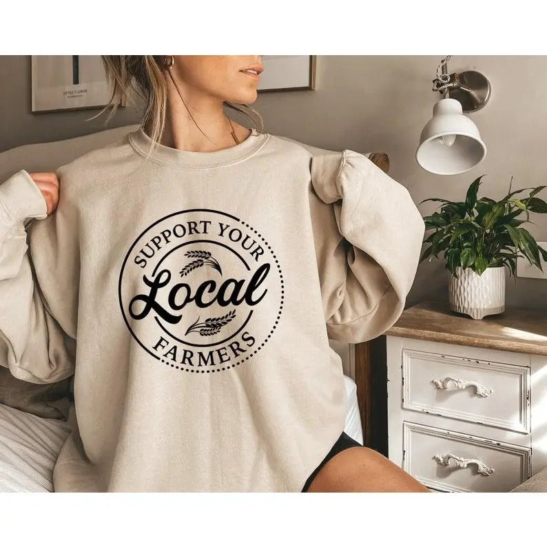 Support Your Local Farmers Farmer Farm Hooded Sweat - Adult & Kids T-Shirts, Sweatshirts & Hoodies apparel design preview 1