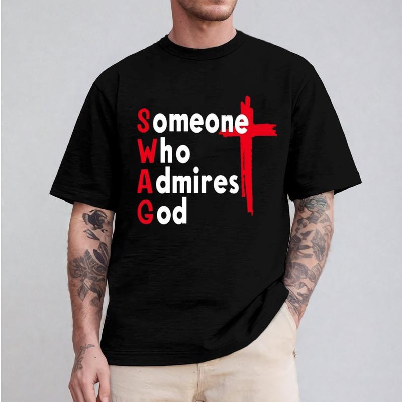 Swag Someone Who Admires God Casual Crew Neck Short - Adult & Kids T-Shirts, Sweatshirts & Hoodies apparel design preview 1