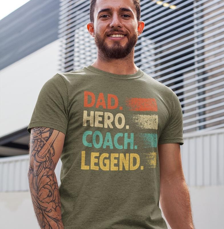 Dad Coach Sports Hero Legend Present - Adult & Kids T-Shirts, Sweatshirts & Hoodies apparel design preview 1