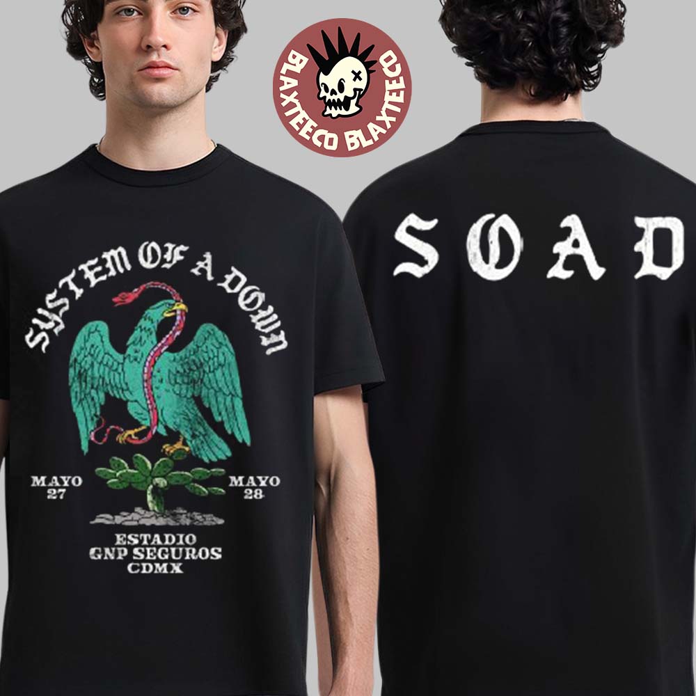 System Of A Down CDMX Mexico 2026 Event Merch At - Adult & Kids T-Shirts, Sweatshirts & Hoodies apparel design preview 1