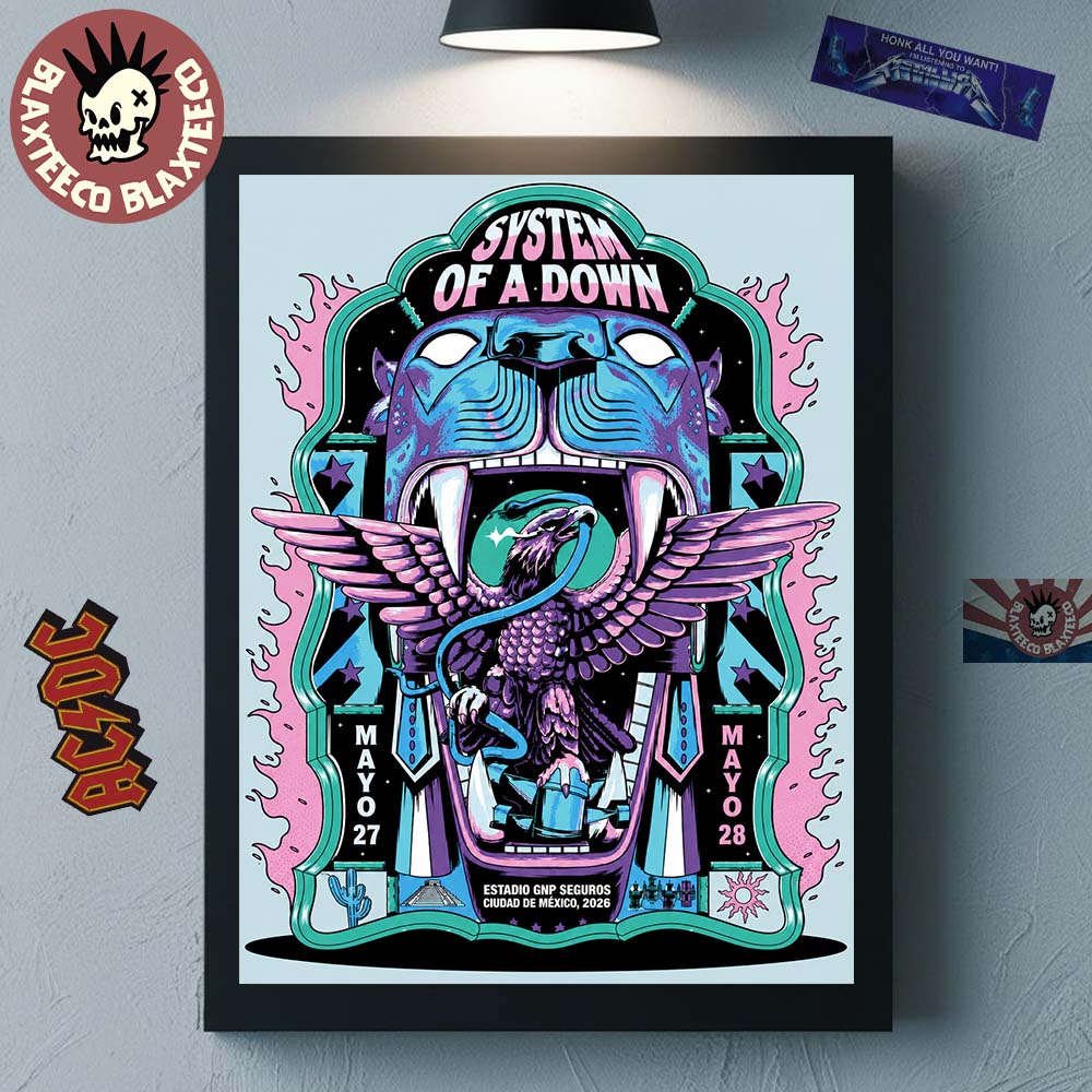 System Of A Down CDMX Mexico 2026 Poster De Jonas - Adult & Kids T-Shirts, Sweatshirts & Hoodies apparel design preview 1