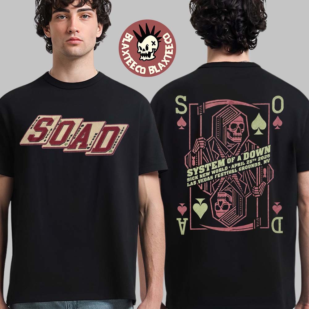 System Of A Down Sick New World 2026 Las Vegas - Adult & Kids T-Shirts, Sweatshirts & Hoodies apparel design preview 1