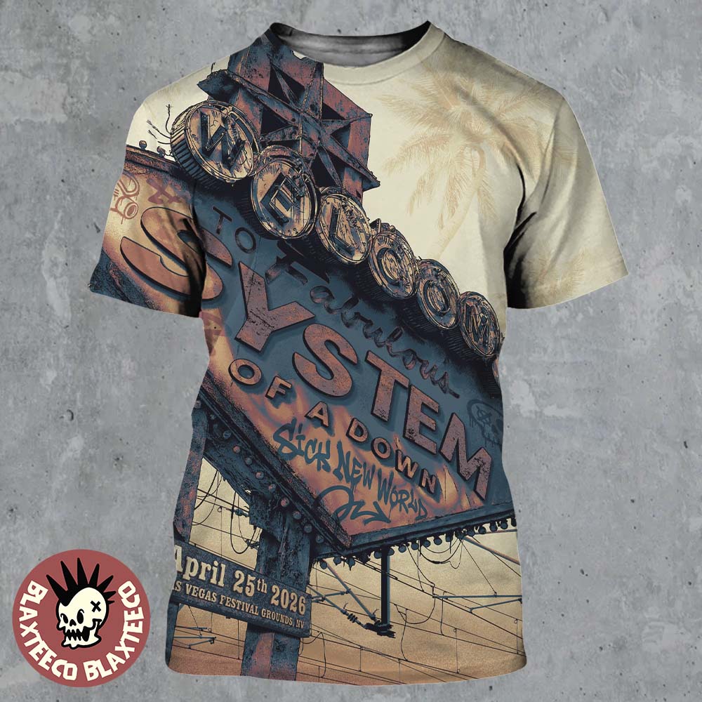 System Of A Down Sick New World 2026 Las Vegas - Adult & Kids T-Shirts, Sweatshirts & Hoodies apparel design preview 1