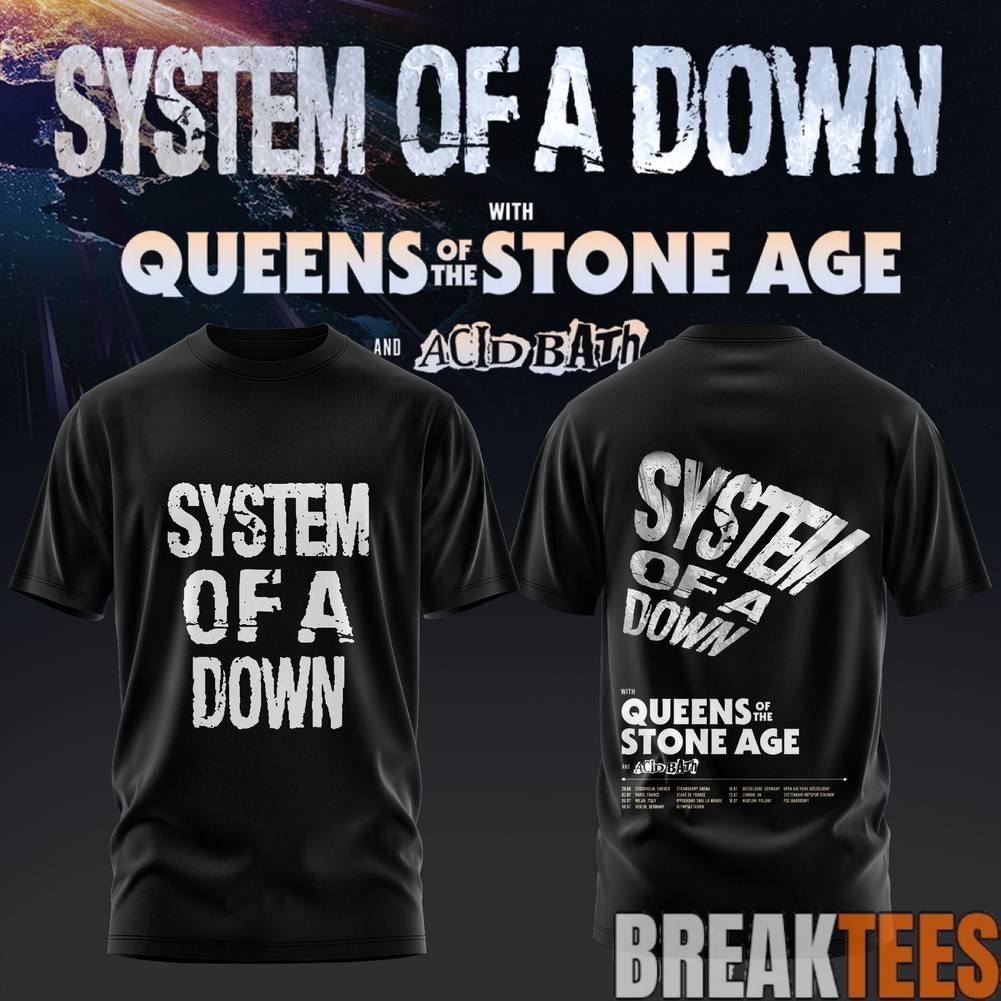 System of a Down UK EU Tour 2026 - Adult & Kids T-Shirts, Sweatshirts & Hoodies apparel design preview 1