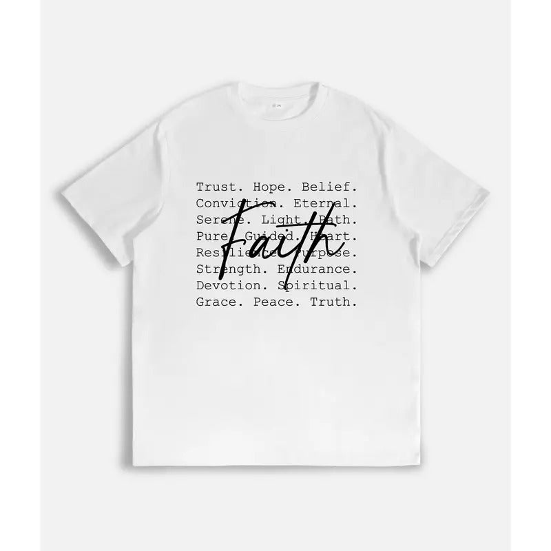 Emblazoned Inspirational Words Prominent "Faith" - Adult & Kids T-Shirts, Sweatshirts & Hoodies apparel design preview 1