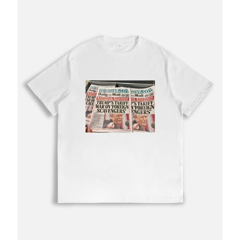 Newspaper Headlines About Trump'S Tariff Policies 02 - Adult & Kids T-Shirts, Sweatshirts & Hoodies apparel design preview 1