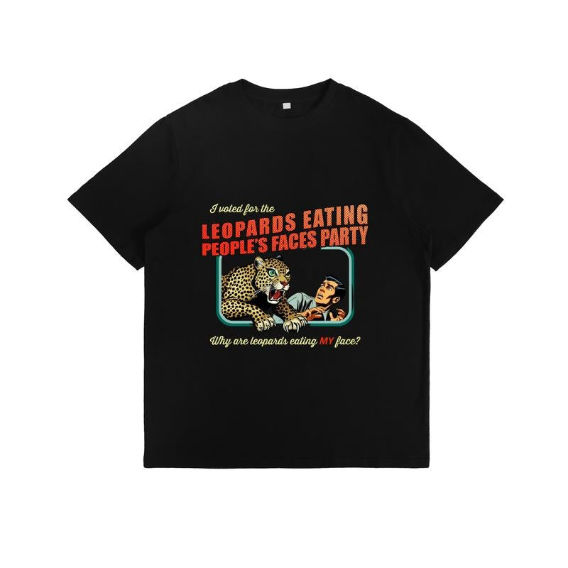 "I Voted LEOPARDS EATING PEOPLE'S FACES PARTY" Slogan - Adult & Kids T-Shirts, Sweatshirts & Hoodies apparel design preview 1