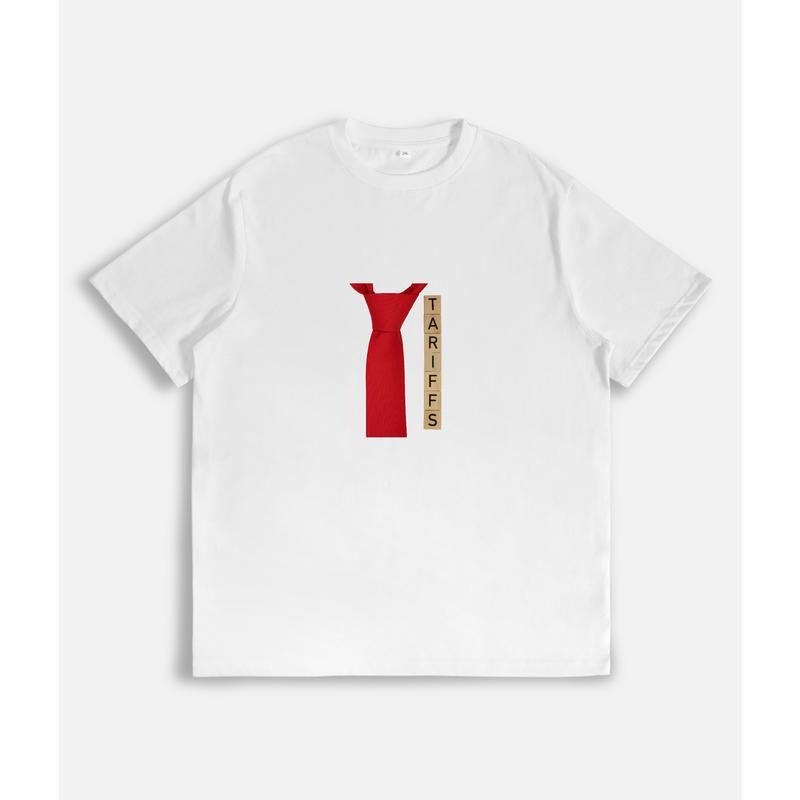 Red Tie "TARIFFS" Text - Adult & Kids T-Shirts, Sweatshirts & Hoodies apparel design preview 1