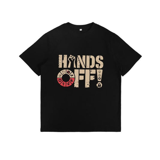 "HANDS OFF!" Slogan Symbol Integrated Print - Adult & Kids T-Shirts, Sweatshirts & Hoodies apparel design preview 1