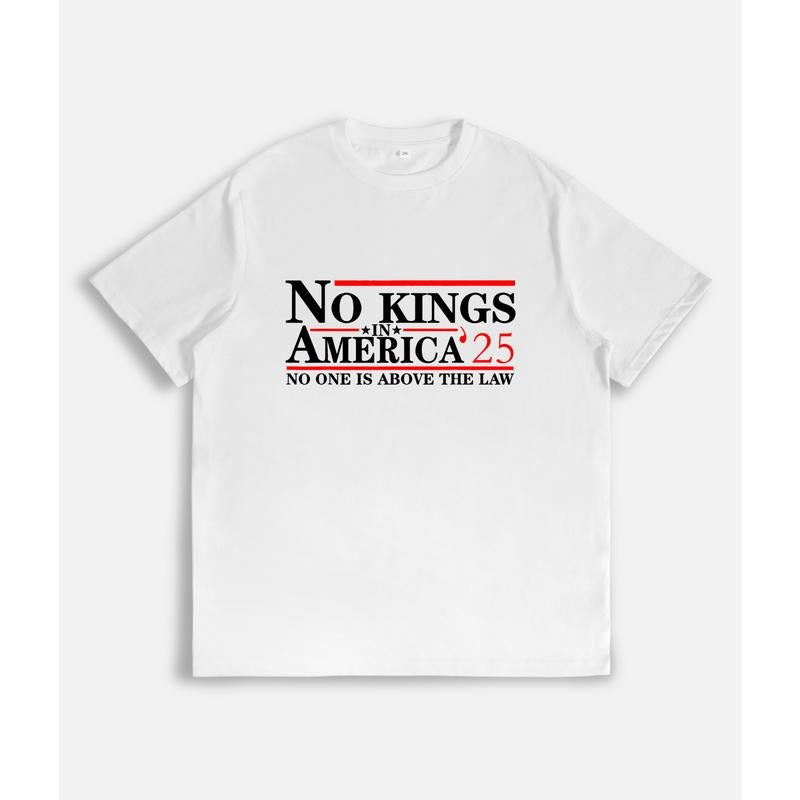 "NO KINGS AMERICA '25" ONE IS ABOVE LAW" Quote Print - Adult & Kids T-Shirts, Sweatshirts & Hoodies apparel design preview 1