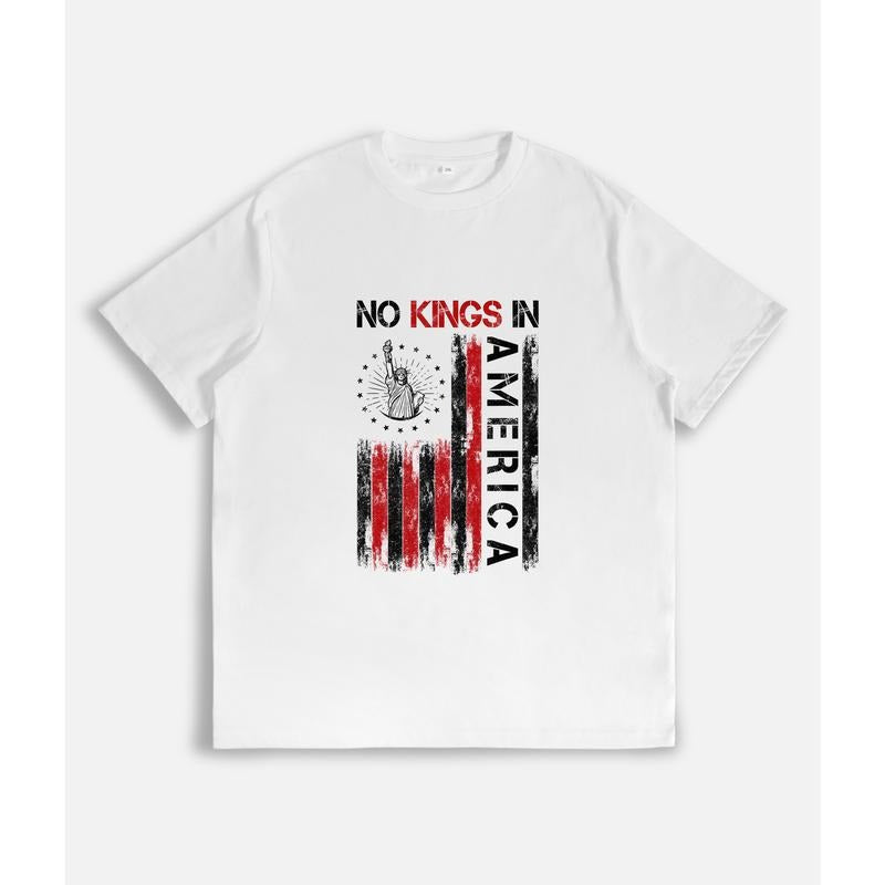 "NO KINGS AMERICA" Slogan Statue Liberty American - Adult & Kids T-Shirts, Sweatshirts & Hoodies apparel design preview 1