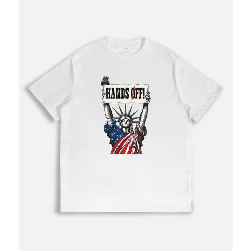 Statue Liberty Holding "HANDS OFF!" Sign Print 02 - Adult & Kids T-Shirts, Sweatshirts & Hoodies apparel design preview 1