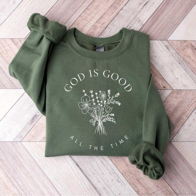 God Is Good All Time Wildflowers Christian Bible - Adult & Kids T-Shirts, Sweatshirts & Hoodies apparel design preview 1