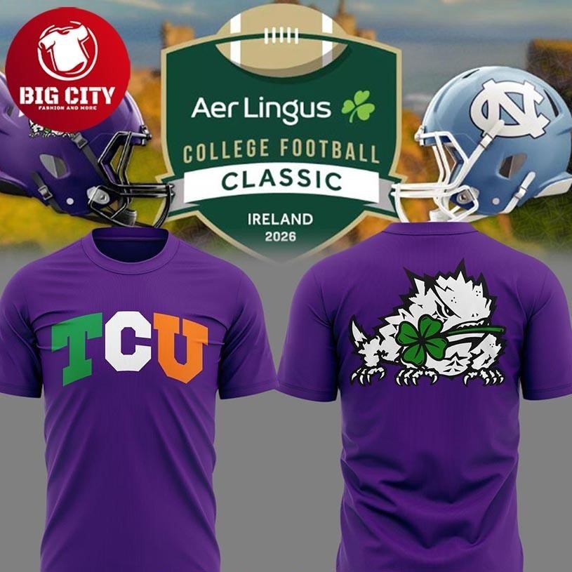 TCU Horned Frogs Ireland Game 2026 College Football - Adult & Kids T-Shirts, Sweatshirts & Hoodies apparel design preview 1