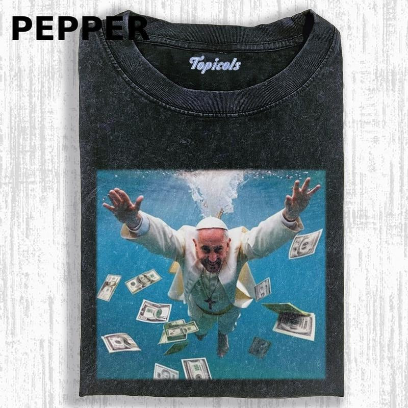 CRAZY POPE FUNNY Movies Meme Cringe Dumb Menswear - Adult & Kids T-Shirts, Sweatshirts & Hoodies apparel design preview 1