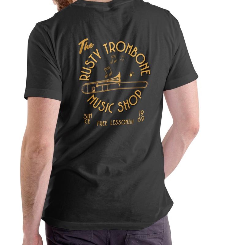 RUSTY TROMBONE MUSIC SHOP Funny Cotton Menswear Soft - Adult & Kids T-Shirts, Sweatshirts & Hoodies apparel design preview 1