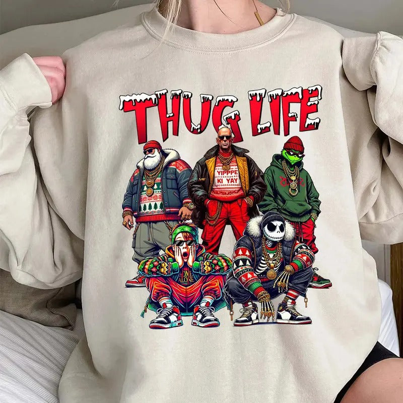 THUGLIFE Movies Xmas Comfort Cotton Fabric Top Fit - Adult & Kids T-Shirts, Sweatshirts & Hoodies apparel design preview 1