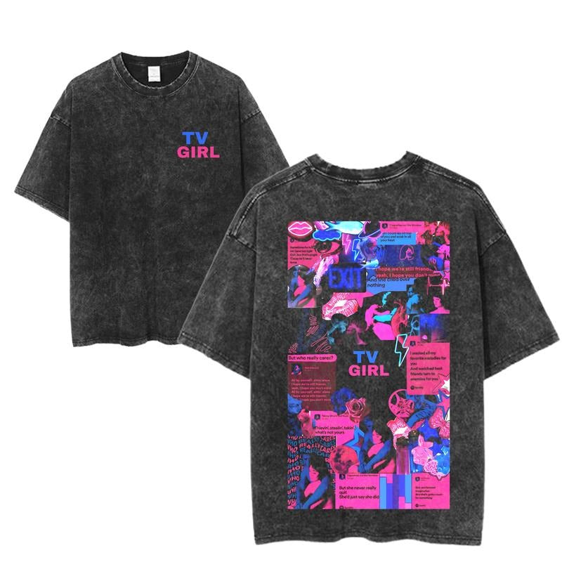 TV Girl Lyric Wall Emotional Collage Vaporwave Who - Adult & Kids T-Shirts, Sweatshirts & Hoodies apparel design preview 1