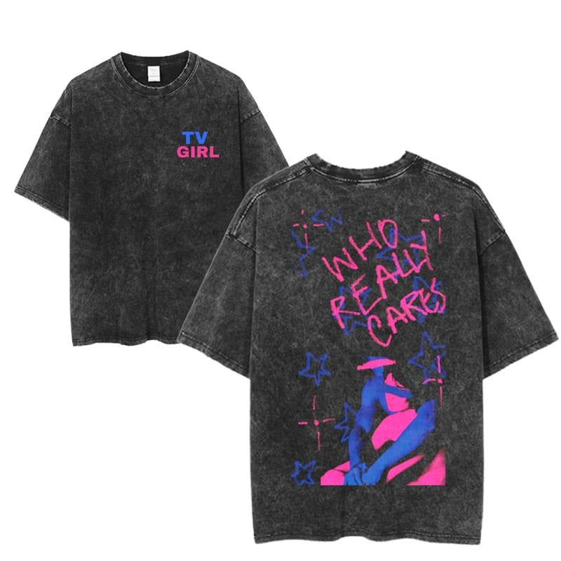 TV Girl Who Really Cares Indie Pop Band Tour - Adult & Kids T-Shirts, Sweatshirts & Hoodies apparel design preview 1