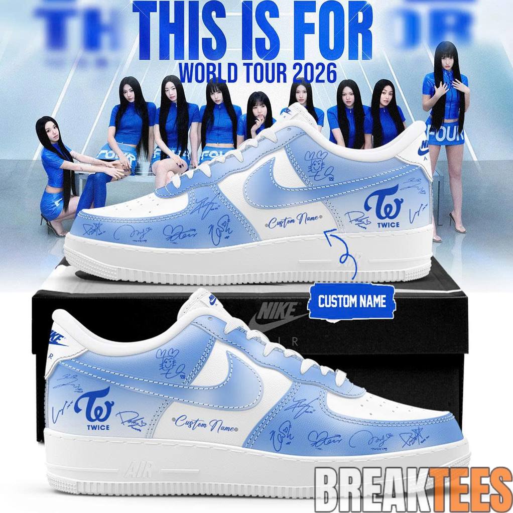 TWICE THIS IS FOR WORLD TOUR 2026 Custom Air Force 1 - Adult & Kids T-Shirts, Sweatshirts & Hoodies apparel design preview 1
