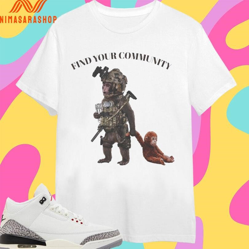 Tactical Punch The Monkey Find Your Community 2026 - Adult & Kids T-Shirts, Sweatshirts & Hoodies apparel design preview 1