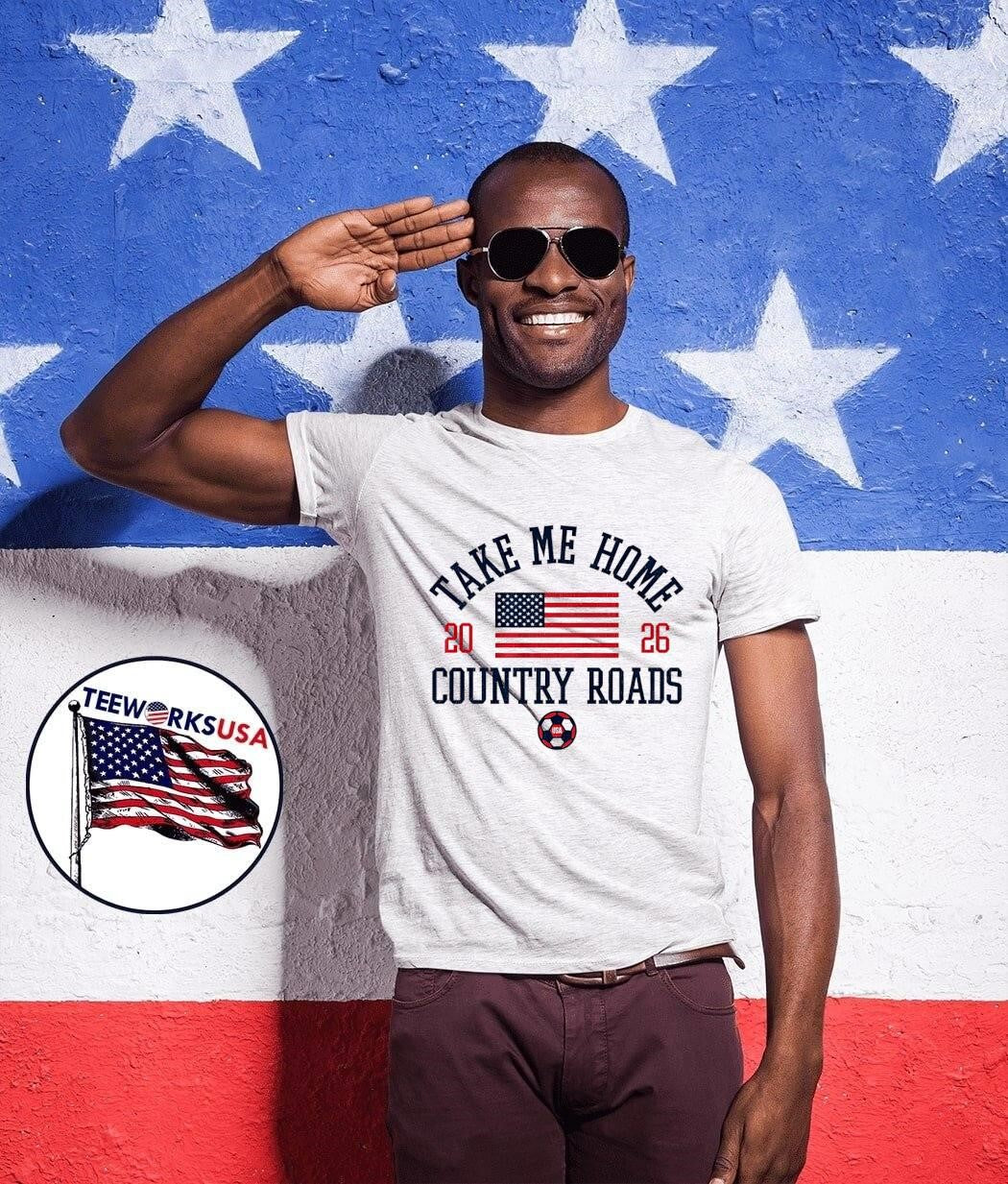 Take Me Home Country Roads 2026 USA soccer - Adult & Kids T-Shirts, Sweatshirts & Hoodies apparel design preview 1