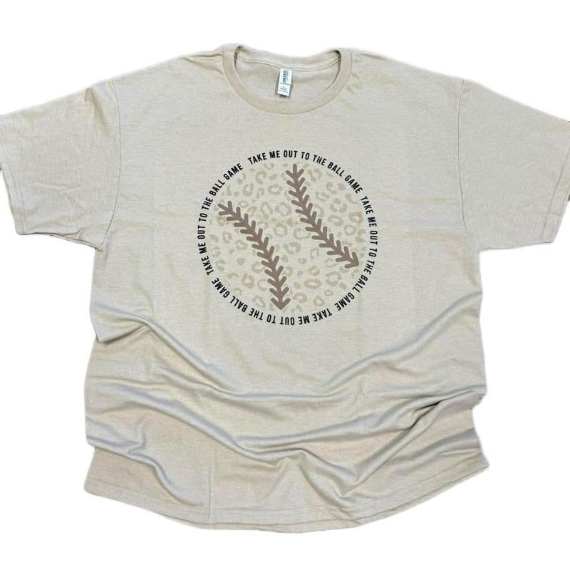 Take Me Out Ballgame Leopard Baseball Mom - Adult & Kids T-Shirts, Sweatshirts & Hoodies apparel design preview 1