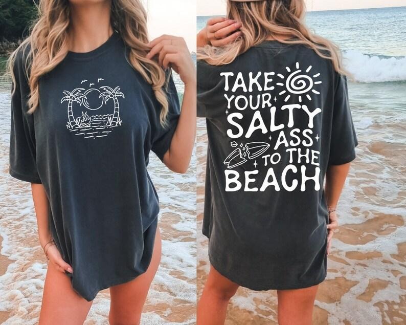 Take Your Salty Ass Beach Summer Humor Funny Boho - Adult & Kids T-Shirts, Sweatshirts & Hoodies apparel design preview 1