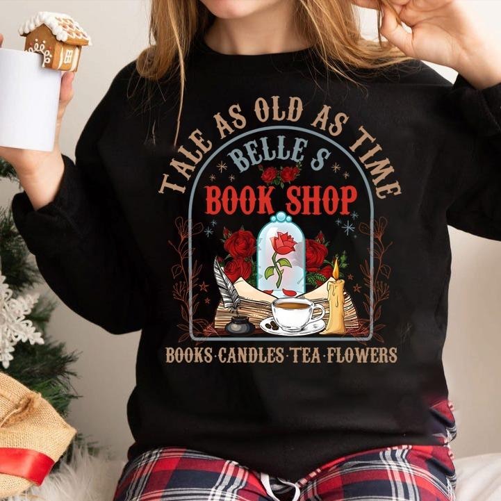 Tale As Old Time Belles Book Shop Retro Princess - Adult & Kids T-Shirts, Sweatshirts & Hoodies apparel design preview 1