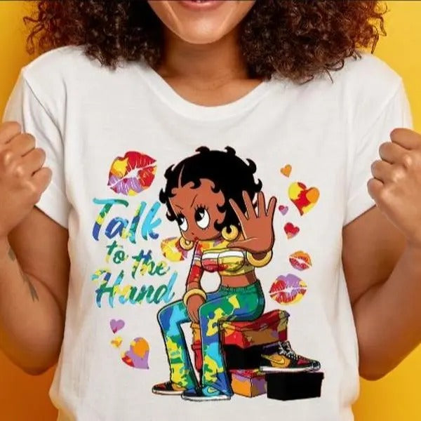 Talk Hand Betty Boop Vintage Heart - Adult & Kids T-Shirts, Sweatshirts & Hoodies apparel design preview 1