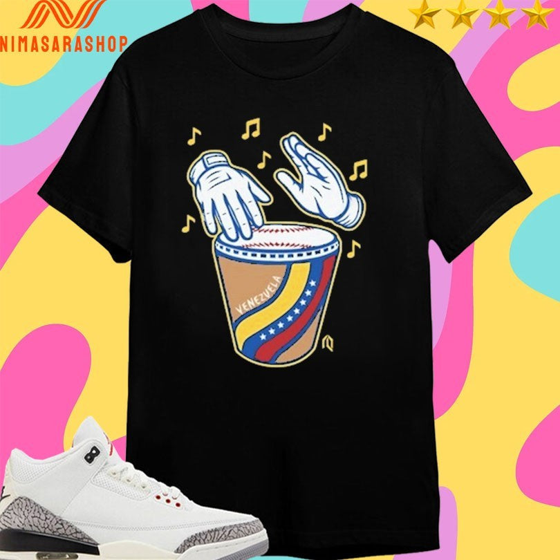 Tambor Béisbol Venezuela Flag Baseball - Adult & Kids T-Shirts, Sweatshirts & Hoodies apparel design preview 1